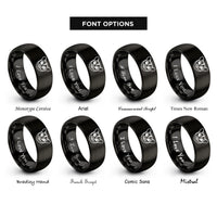 font options for inside engraving on black sugar glider rings