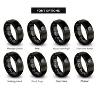 font options for inside engraving on black sugar glider rings