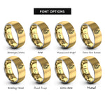 font options for inside engraving on gold & grey sugar pearls rings
