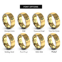 font options for inside engraving on gold & grey sugar pearls rings