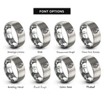 font options for inside engraving on silver sugar pearls rings