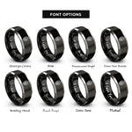 font options for inside engraving on black & silver sugar skull calavera rings