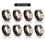font options for inside engraving on black & rose gold & silver sugar skull calavera rings