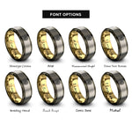 font options for inside engraving on gunmetal & gold & gray sugar skull calavera rings
