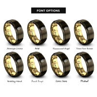 font options for inside engraving on gunmetal & gold sugar skull calavera rings