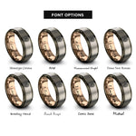 font options for inside engraving on gunmetal & rose gold & silver sugar skull calavera rings