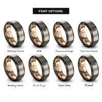 font options for inside engraving on gunmetal & rose gold & silver sugar skull calavera rings