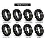 font options for inside engraving on black sugar skull geometric rings
