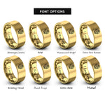 font options for inside engraving on gold sugar skull geometric rings