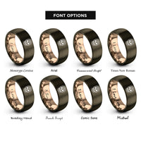 font options for inside engraving on gunmetal & rose gold sugar skull rings