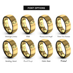 font options for inside engraving on black & gold suitcase rings