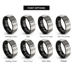 font options for inside engraving on black & gray sulfur rings