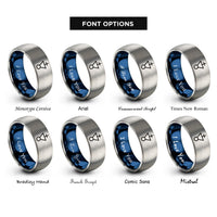 font options for inside engraving on blue & grey sulfur rings