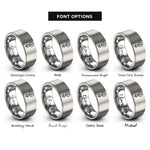 font options for inside engraving on silver sulfur rings