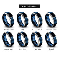font options for inside engraving on blue & grey sulfur s rings