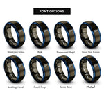 font options for inside engraving on gunmetal & blue sulfur s rings