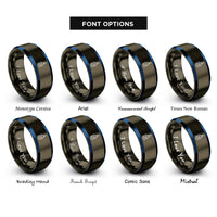 font options for inside engraving on gunmetal & blue sulfur s rings