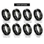 font options for inside engraving on black & silver summation rings