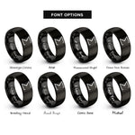 font options for inside engraving on black summation rings