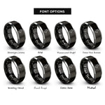font options for inside engraving on black & silver summit axe rings