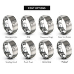 font options for inside engraving on grey summit axe rings