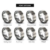 font options for inside engraving on gray summit axe rings