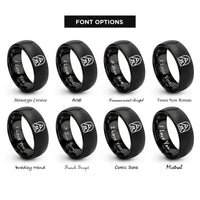 font options for inside engraving on black summit benchmark rings