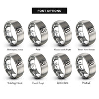 font options for inside engraving on gray summit benchmark rings