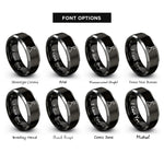 font options for inside engraving on black & grey summit flag rings