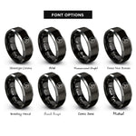 font options for inside engraving on black & grey summit flag rings