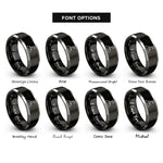 font options for inside engraving on black & gray summit flag rings
