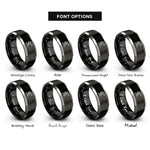 font options for inside engraving on black & gray summit flag rings