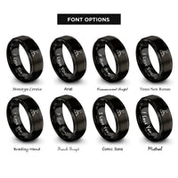 font options for inside engraving on black summit flag rings
