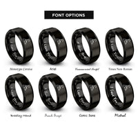font options for inside engraving on black summit flag rings