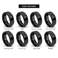 font options for inside engraving on black summit flag rings