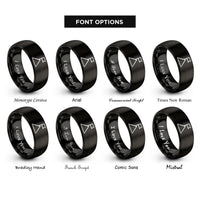 font options for inside engraving on black summit flag rings