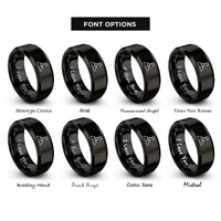 font options for inside engraving on black summit flag rings