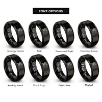 font options for inside engraving on black summit flag rings
