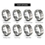 font options for inside engraving on gray summit flag rings