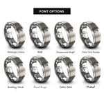 font options for inside engraving on gray summit flag rings