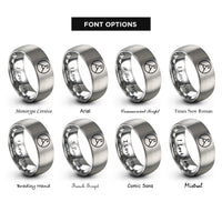 font options for inside engraving on silver summit flag rings