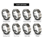 font options for inside engraving on gray summit flag rings
