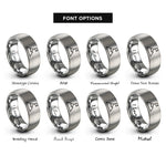font options for inside engraving on gray summit flag rings