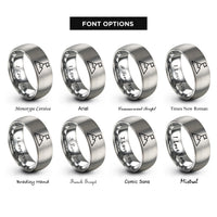font options for inside engraving on gray summit flag rings