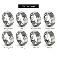 font options for inside engraving on silver summit flag rings
