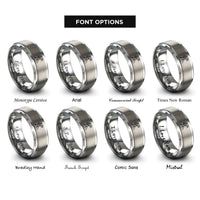 font options for inside engraving on grey summit flag rings