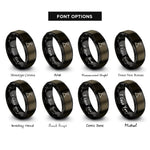 font options for inside engraving on gunmetal & black summit flag rings