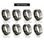 font options for inside engraving on gunmetal & silver summit flag rings