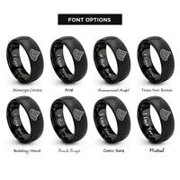 font options for inside engraving on black summit marker rings