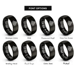 font options for inside engraving on black summit marker rings